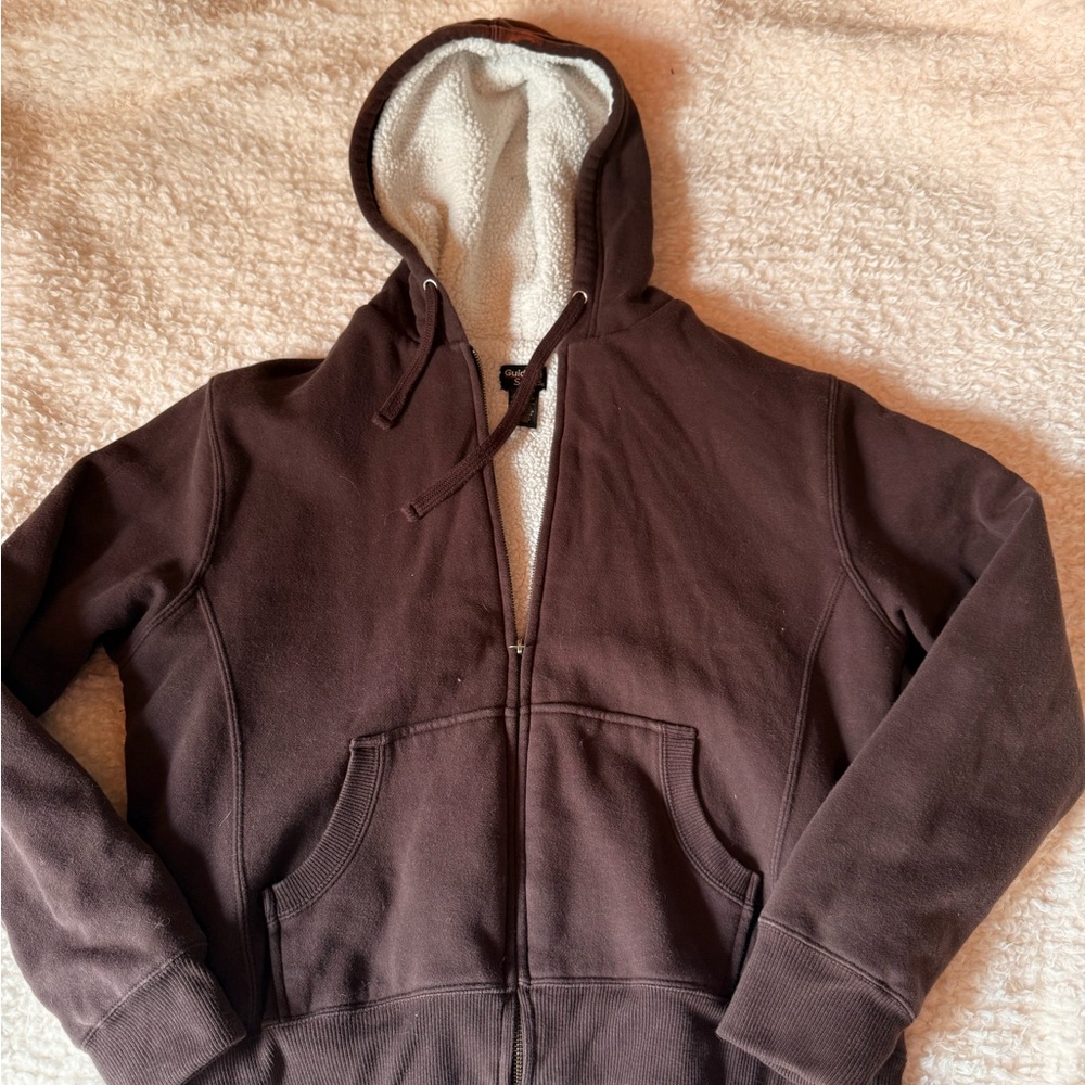Brown Hooded Zip-Up Jacket
